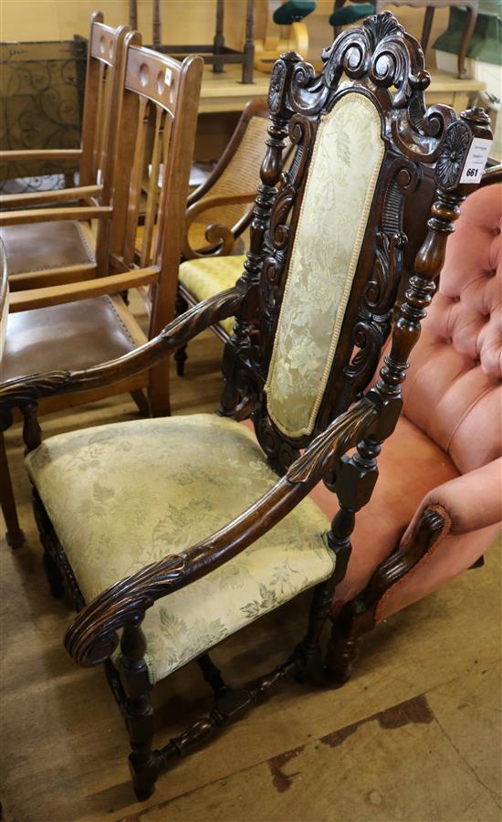 Carolean style armchair(-)